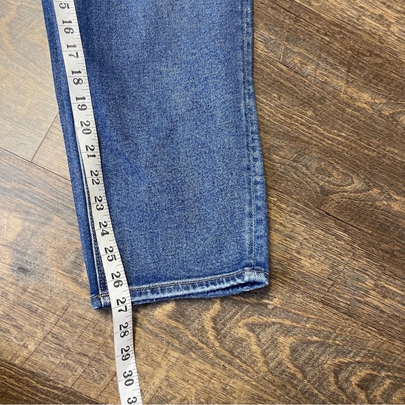 American Eagle Mom Straight Jean Womens Size 10 Stretch Distressed Ripped Blue - Picture 8 of 10